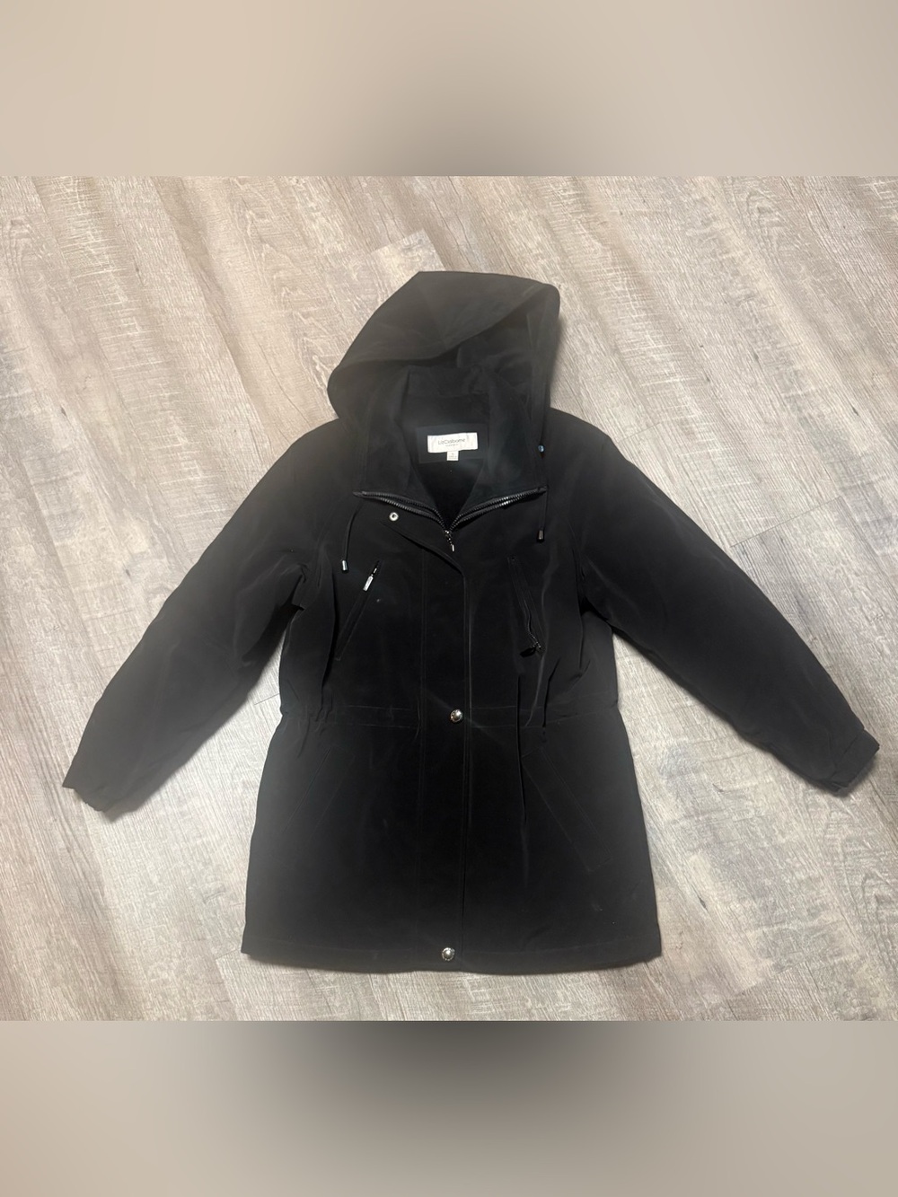 Liz Claiborne Black Hooded Utility Jacket